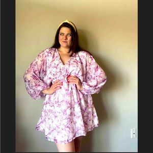 Fuschia & Cream Balloon Mini Dress * New!*